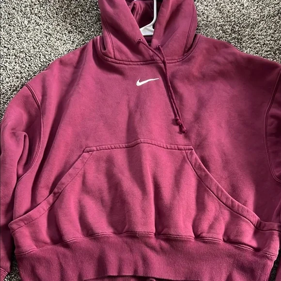 Nike Women's Burgundy Hoodie - Picture 3 of 4